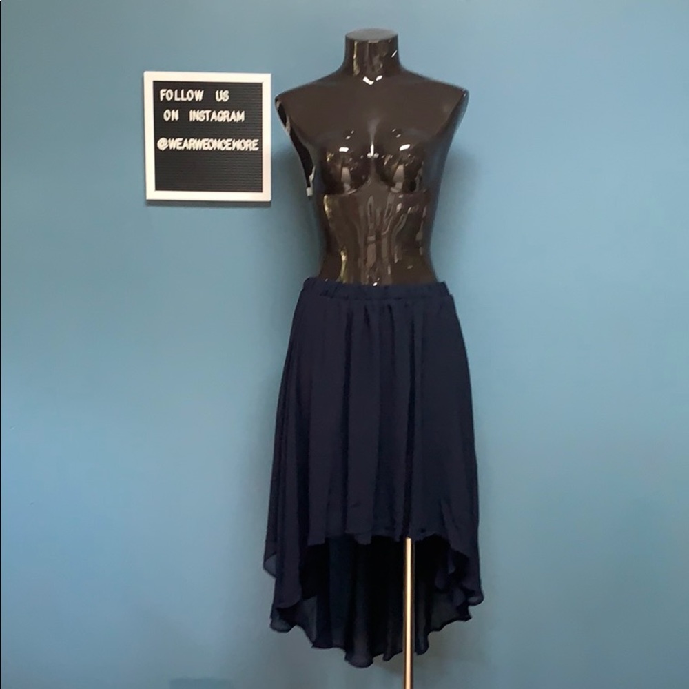 Lined Chiffon High - Low Skirt